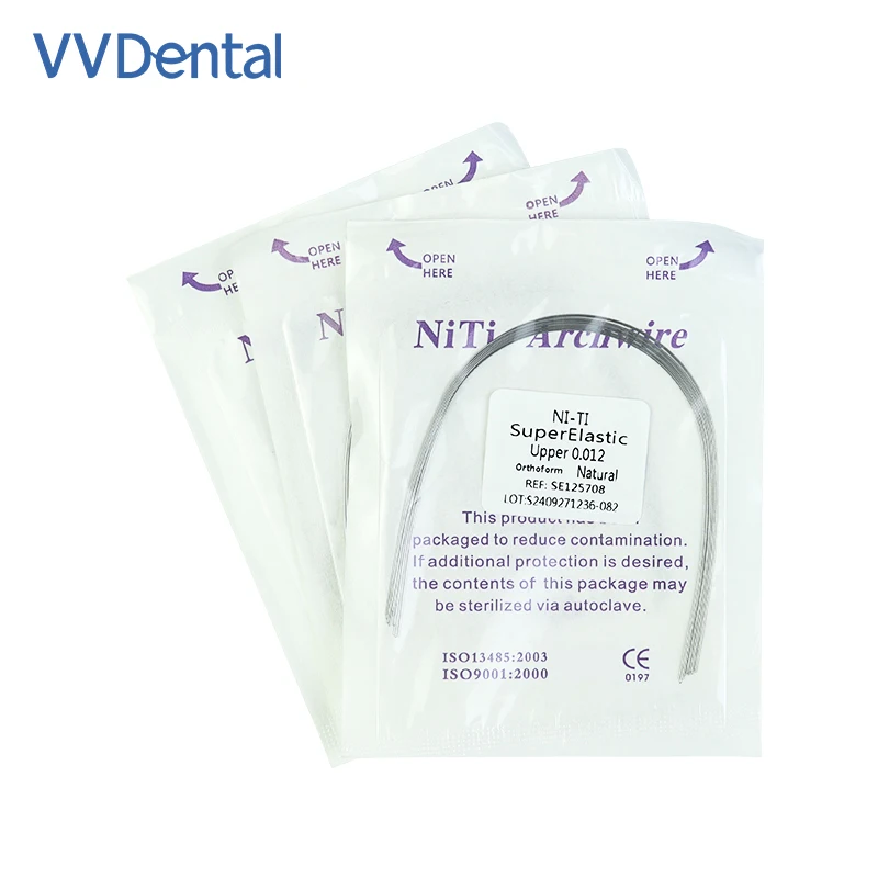 5Packs VVDental Ni-Ti Super Elastic Orthodontic Rectangular/Round Archwire Natural/Ovoid Teeth Brackets Braces Dental Tools