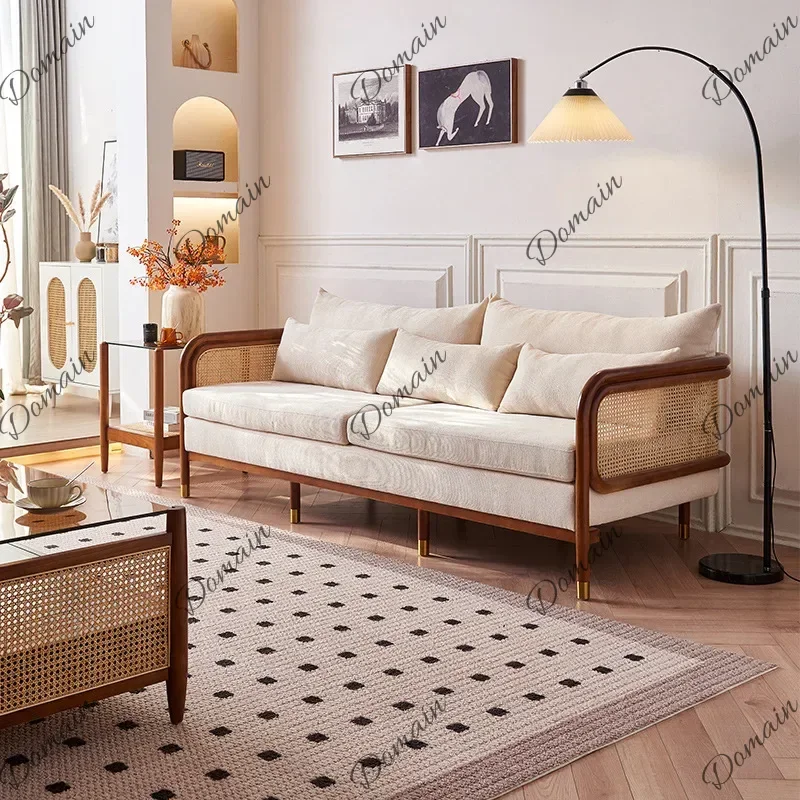 TMV Sponge Ash Wood Living Room Sofa Single Double Three People Sofa Comfortable Elegant Living Room Furniture Divano Letto XYSF