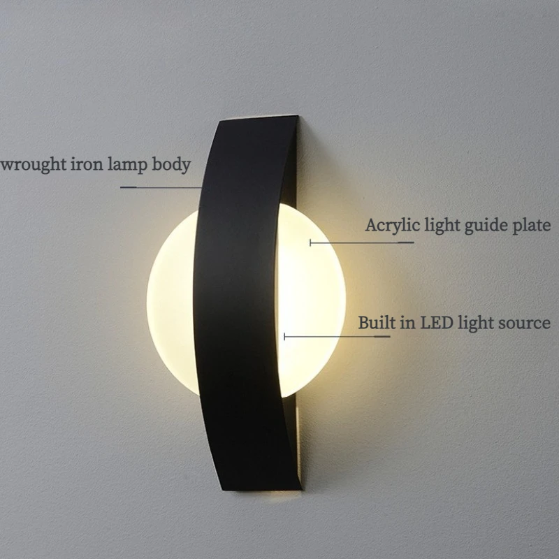 Modern Bedhead Wall Lamp Simple Creative Personality Nordic LED Acrylic Bedroom Living Room Hotel Background Wall Lamp