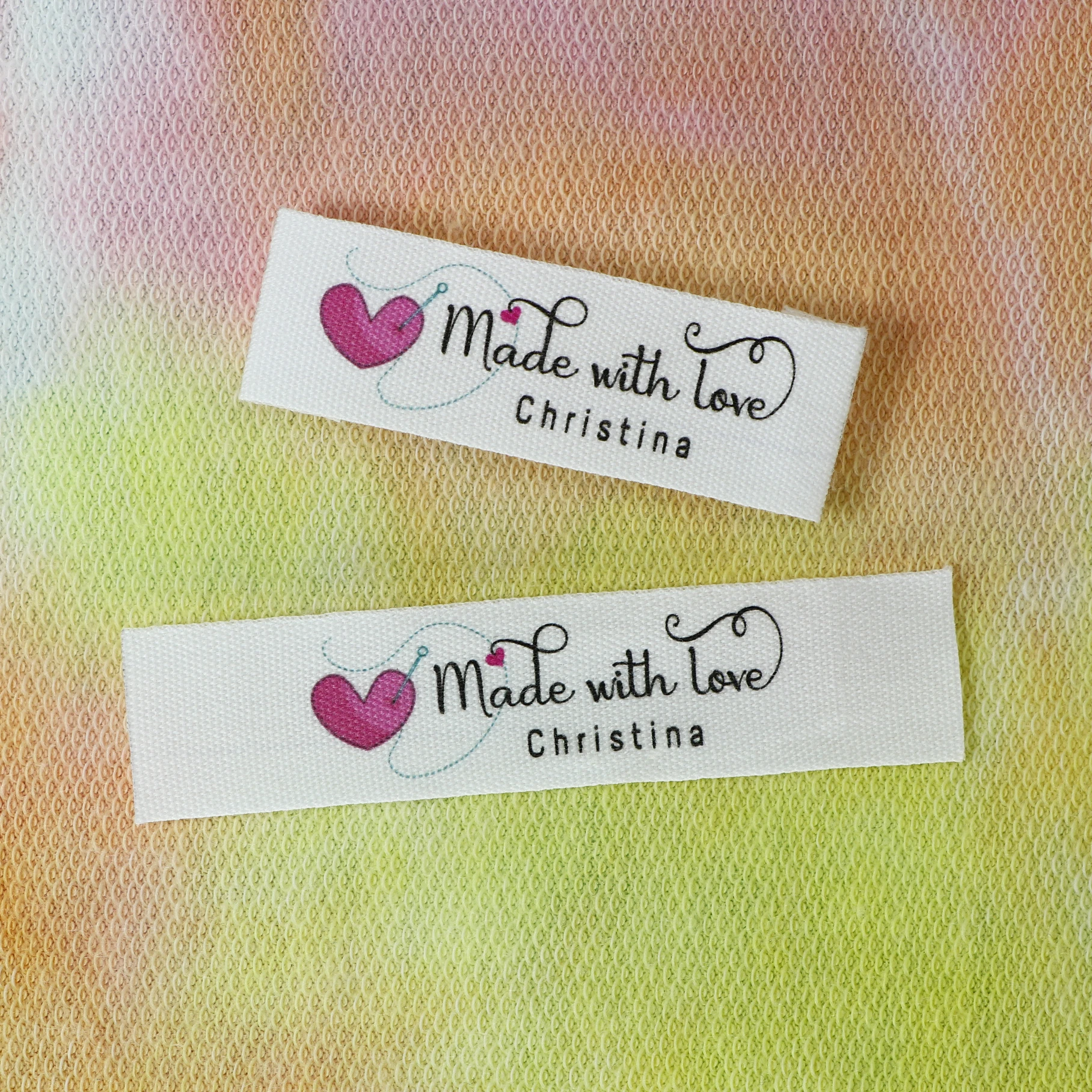 Custom Clothing Labels - Personalized Brand , Organic Cotton Ribbon Labels , Logo or Text, Sewing Labels (FR022)