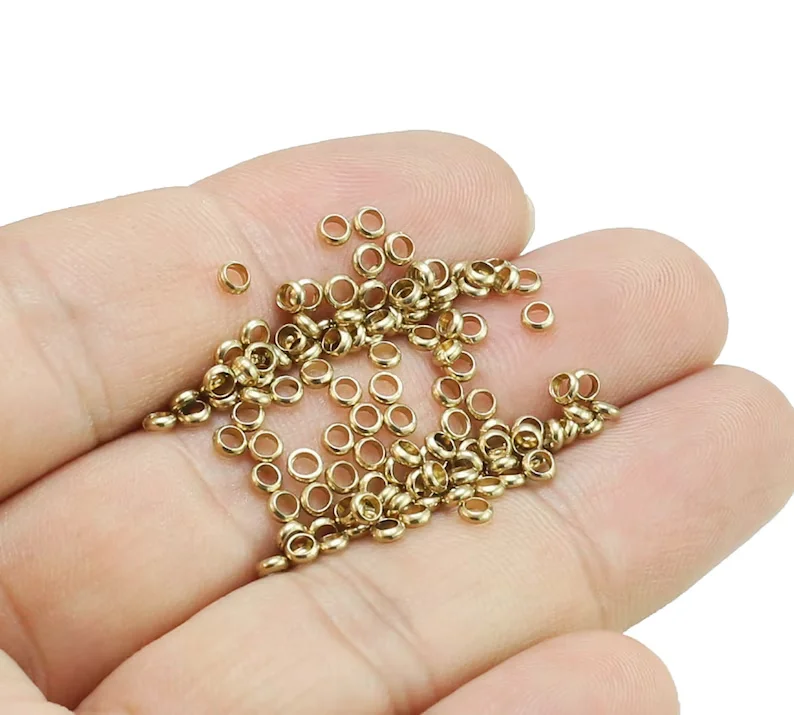 

500pcs Brass Round Rings, Closed Jump Rings, Link Chain Connector, 2.5mm, 3mm, Tiny Round Hoops, Jewelry Making R2797