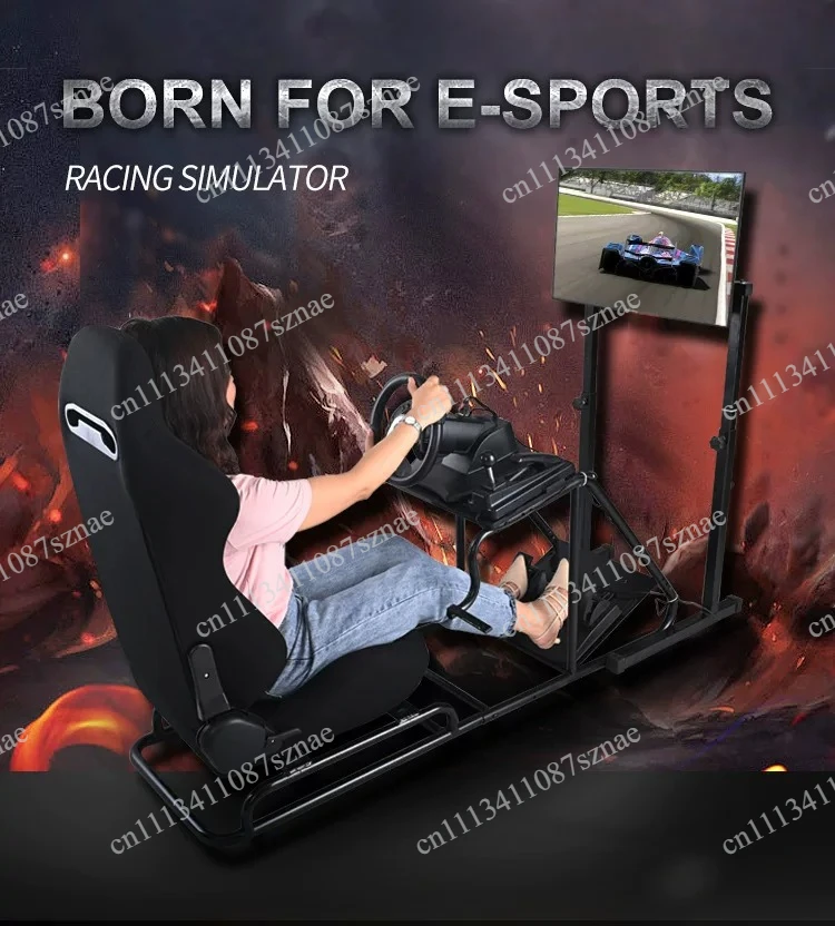 Ergonomic 1012 Racing Simulator Cockpit with Adjustable Gaming Seat, Professional Driving Race Chair for Video Games