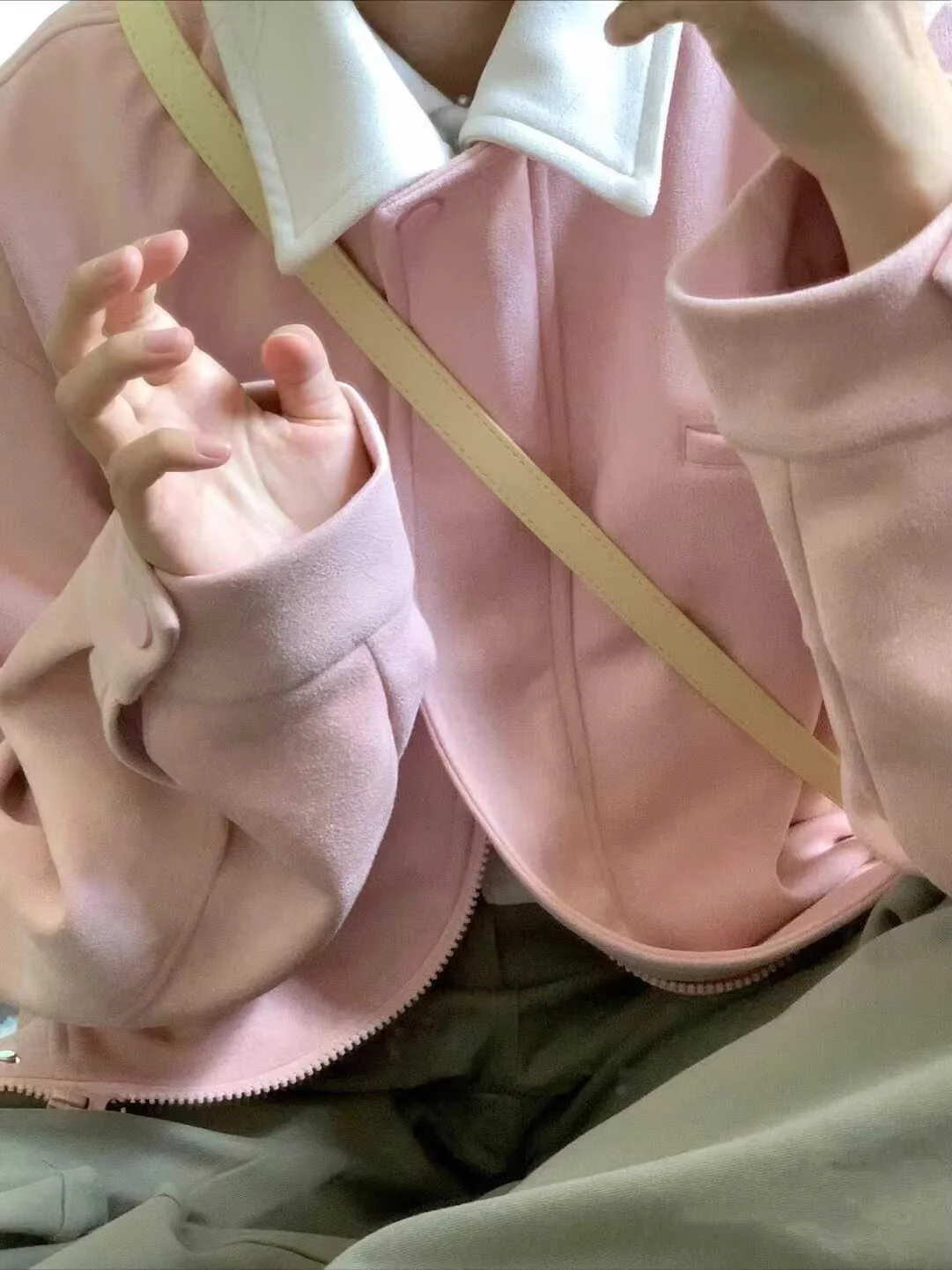 Pink Collar Baseball Jaet Women's Spring Autumn Winter New Sweet Versatile Beautiful Early Autumn Top Loose Fit ort Coat