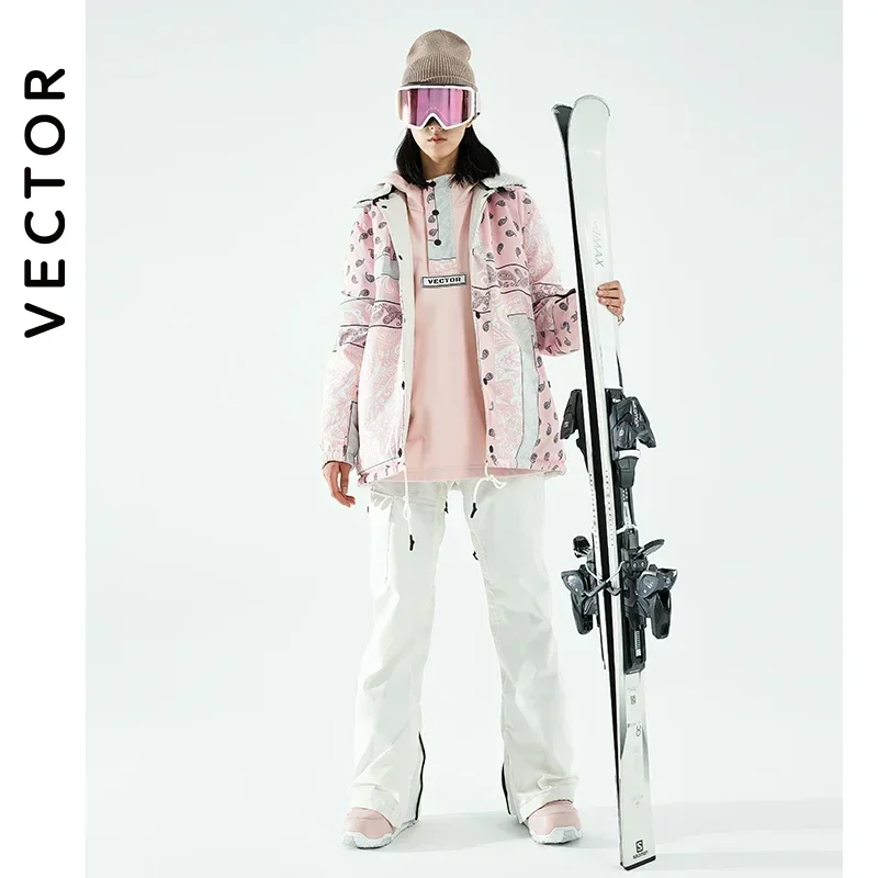 VECTOR 2024 Mężczyźni Kobiety Kurtka narciarska Dwustronna kurtka Zimowa Ciepła Wiatroszczelna Wodoodporna Outdoor Sports Snowboard Ski Fashion Coat