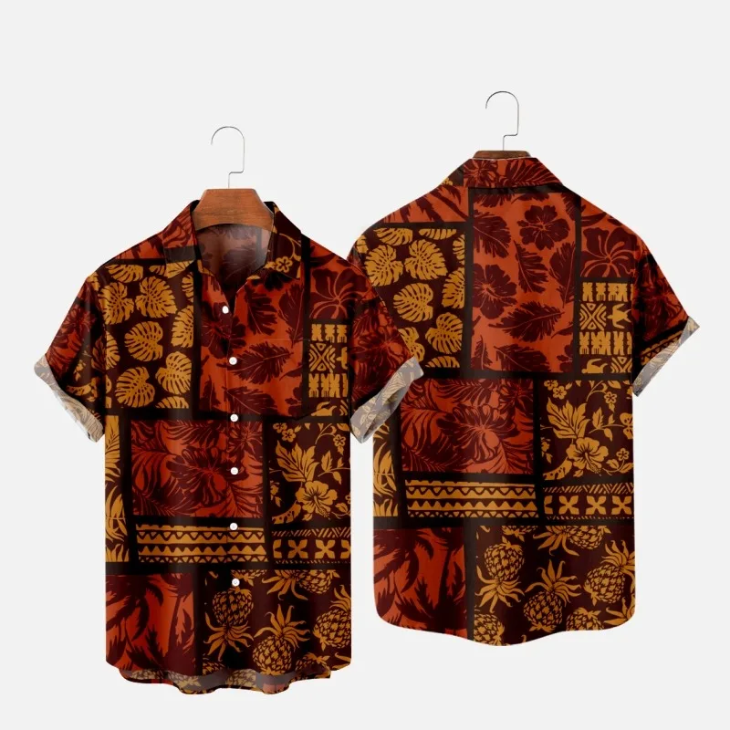 

Men's Fashion T-Shirts Hawaiian Tropical Camicias 3d Print Cozy Casual One Button Shirts Short Sleeve Beach Oversized Clothes 11