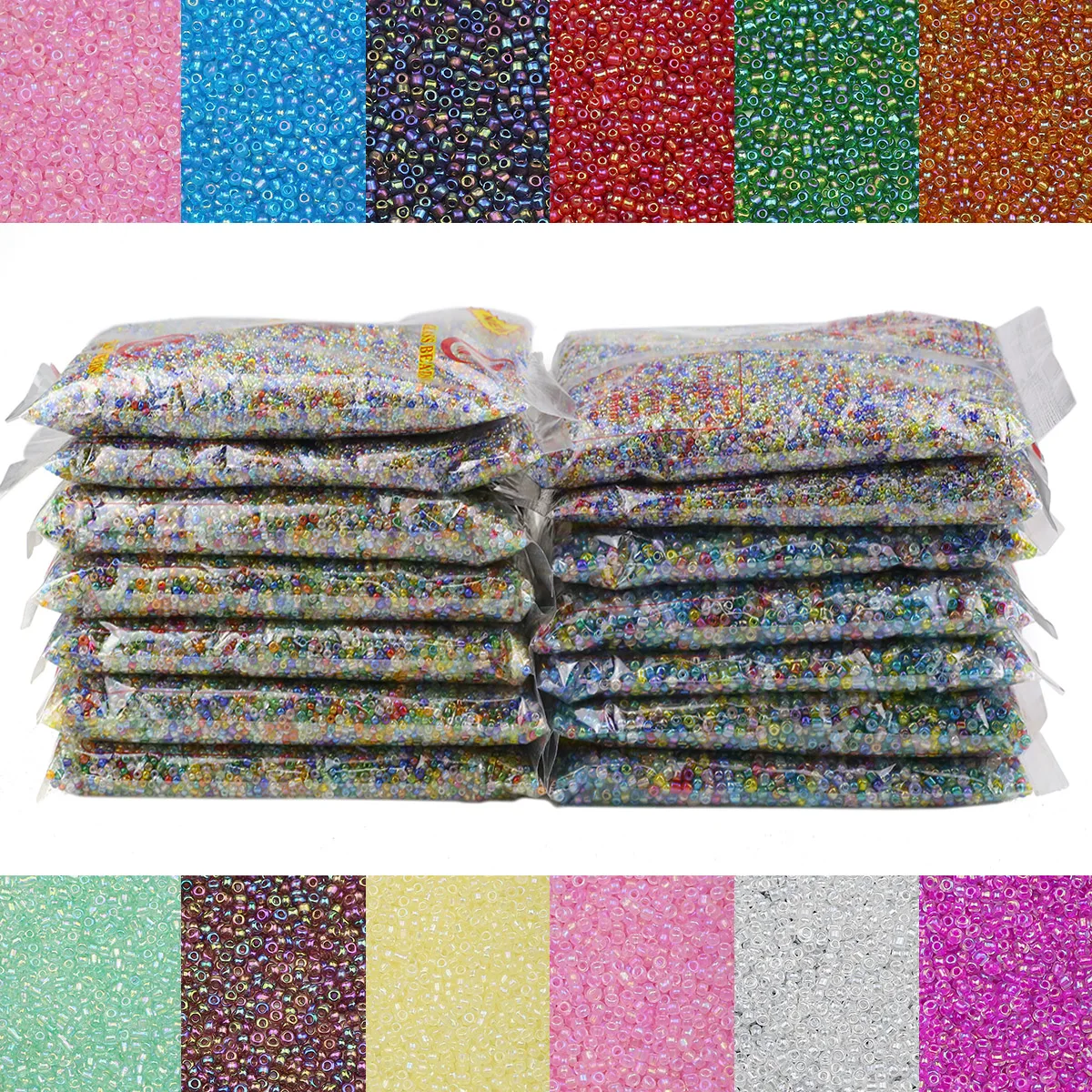 450g/Bag 2/3/4mm Colorful Millet Beads Glass Spacer Loose Beads For Handmade Jewelry Making DIY Bracelet Necklace Craft Supplies