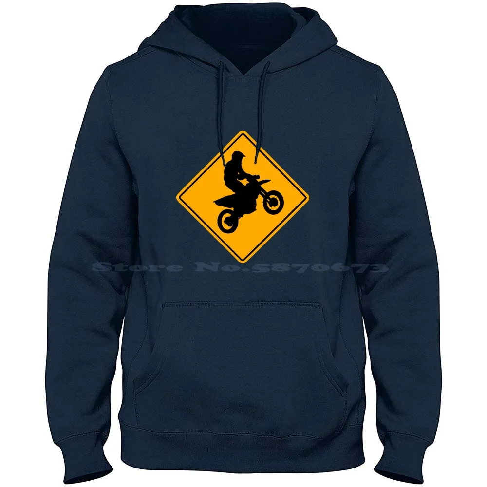 Supermoto Road Sign 100% Cotton Hoodie Supermoto Moto Cross Motocross Enduro Supercross Motorradfahrer Motorradrennen