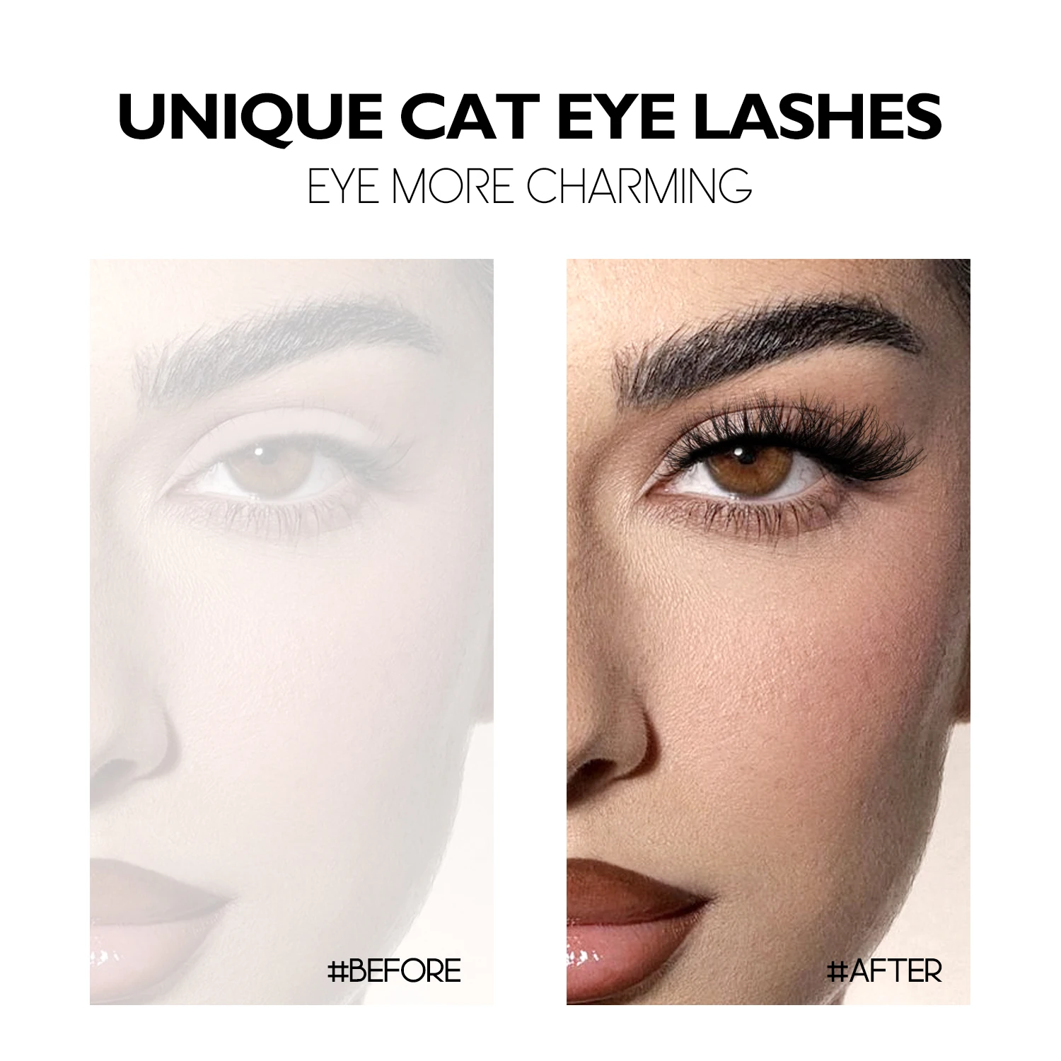 VELTRINAY Cat Eye Lashes Natural Eyelashes Fluffy Wispy Strips Lash 3D Faux Mink Lashes Cross Style False Eyelashes Makeup