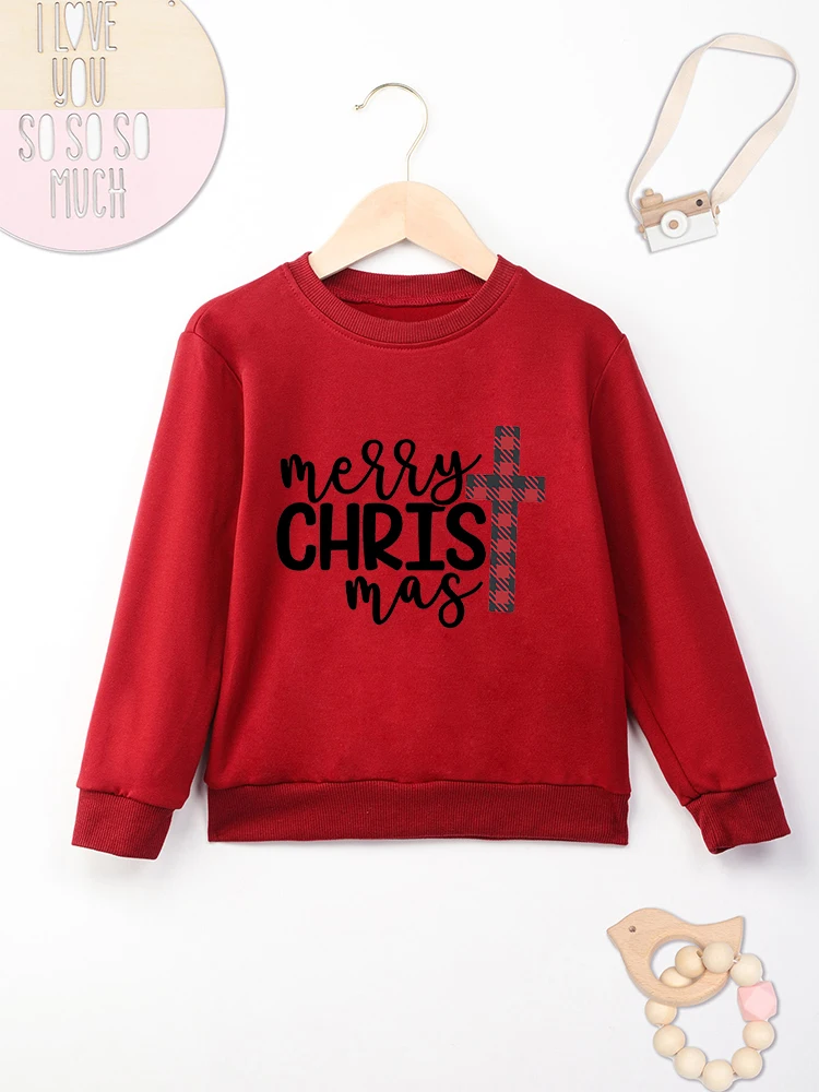 Merry Christmas Children Sweatshirt European and American Popular Festival Clothes for Kids Boy Girl Cozy Soft Home Hoodies