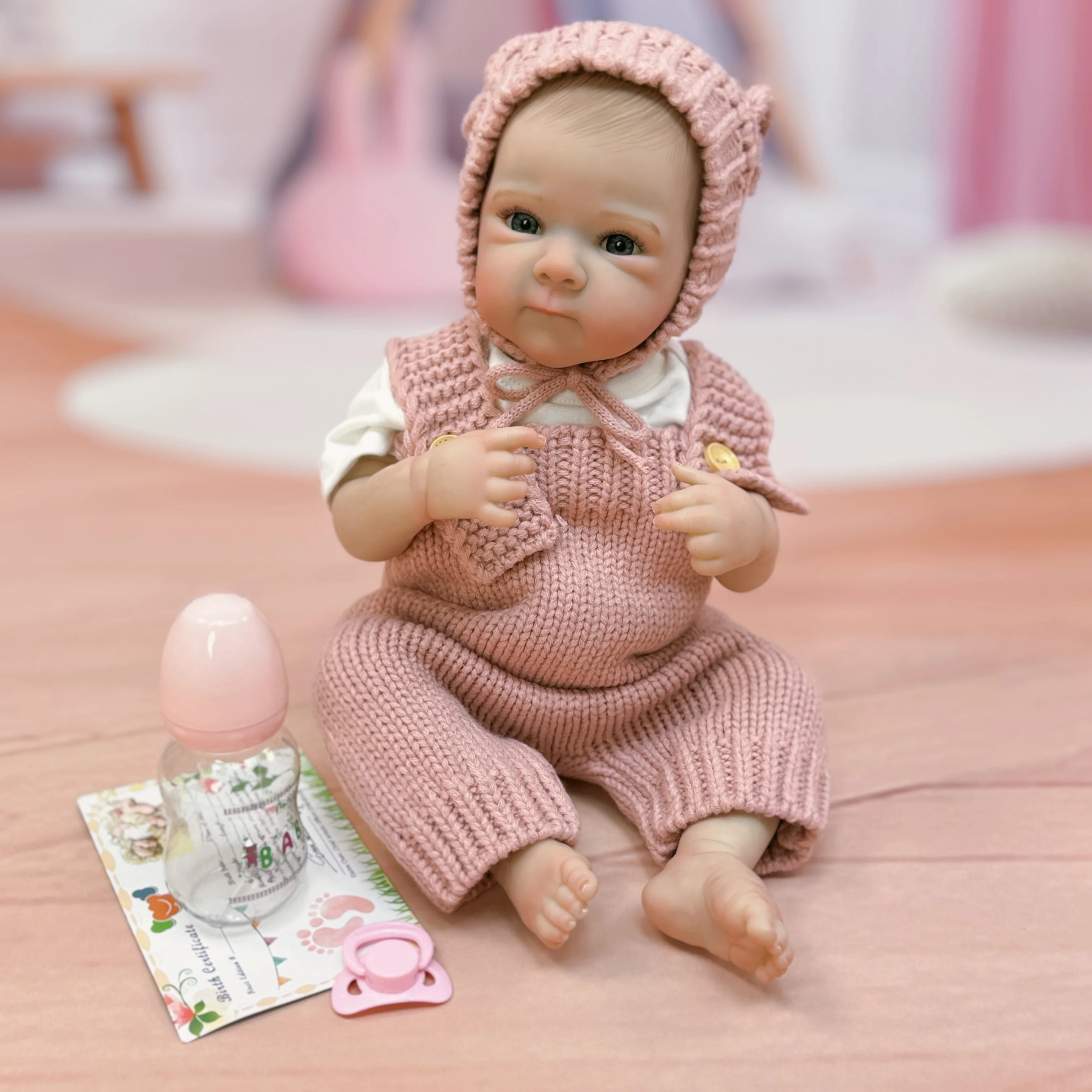 Cuddly Bettie 45CM Girl Whole Body Soft Silicone Vinyl Doll Painted Baby Doll With Painted Hair For Kid\'s Christmas Gift Muñecas