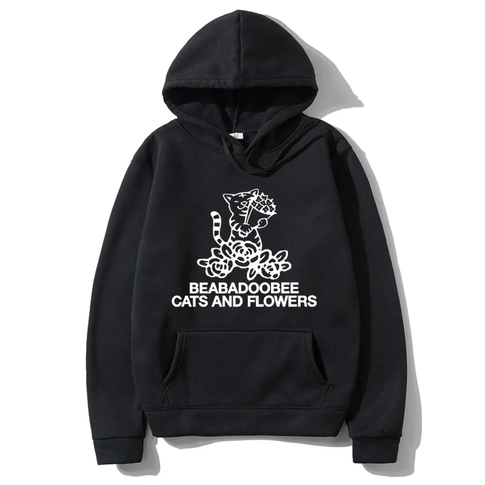 

Beabadoobee Cats and Flowers Funny Meme Hoodie Men Women Clothing Fashion Casual Oversized Pullover Male Vintage Cotton Hoodies
