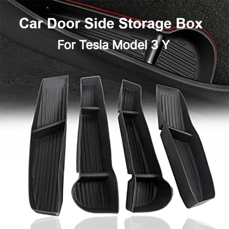 Für Tesla Model 3 Y Autotür-Seitenablage, Türgriff-Armlehnen-Schirmhalter-Organizer, Aufbewahrungszubehör für Vorder- und Hintertüren