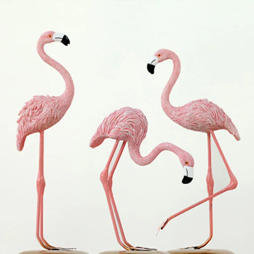 

Cute Desktop Resin Iron Home Decor Figure Living Room Bedroom Non Slip Animal Home Desktop Flamingo Ornament