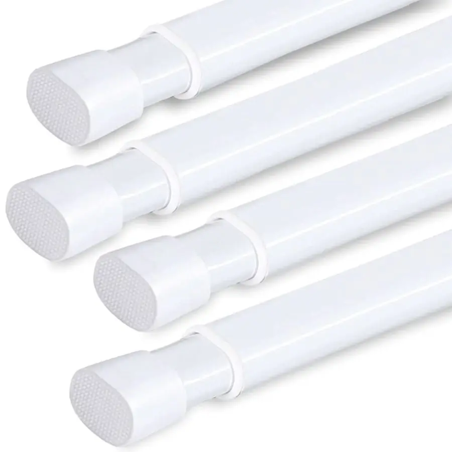 

Pack Tension Rod Oval Spring Tension Curtain Rod Adjustable 22 to 36 Inches Small Short White Tension Rods No Drilling Spring Lo