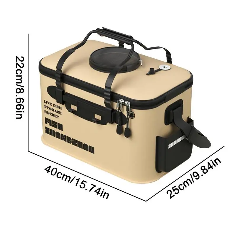 Fishing Bucket Folding Fish Bait Bucket EVA Water Tank 12L/22L Fishing Tackle Live Fish Box Portable Water Bag For Camp fishing