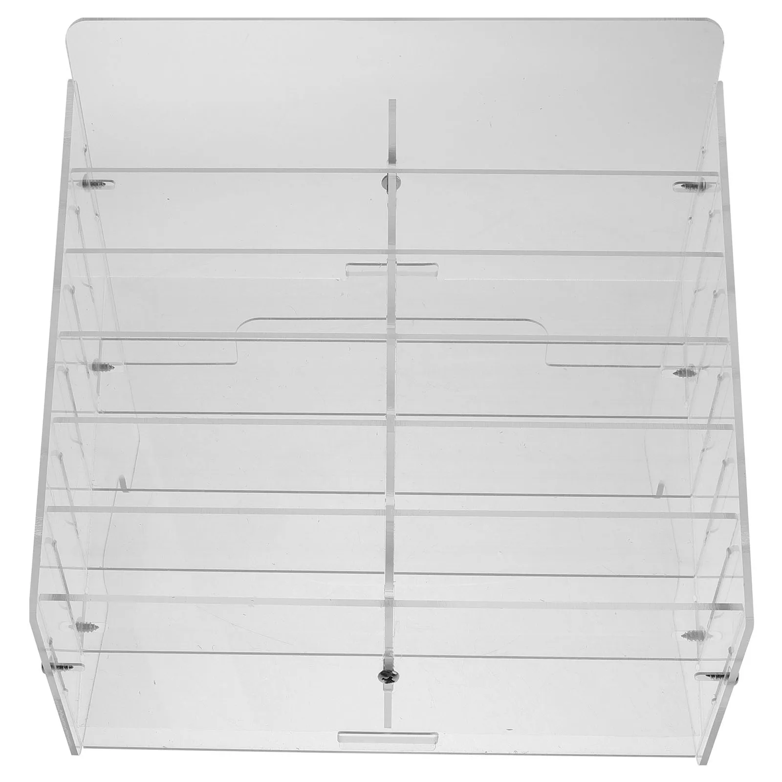 

Clear Acrylic Phone Organizer Multi Grid Storage Box Portable Desktop Use Business Cards Office Meeting Display Stand