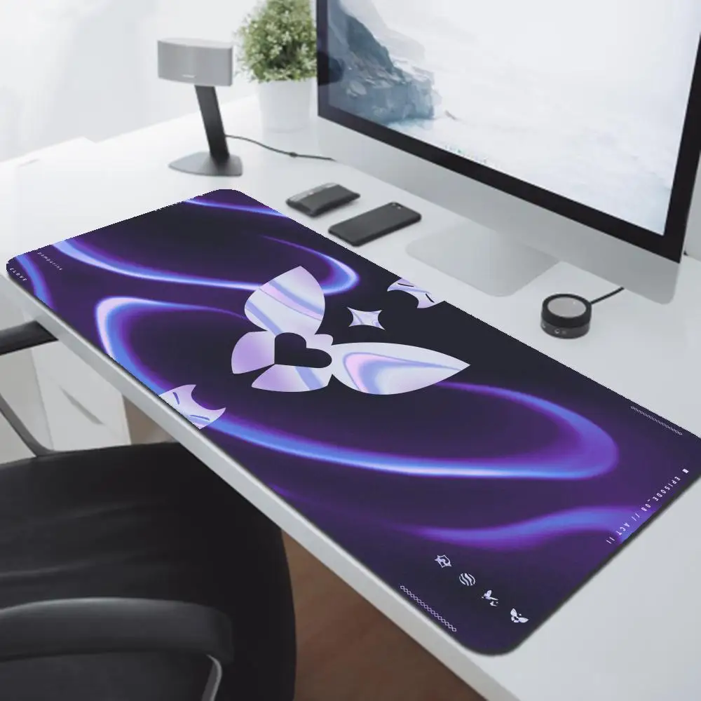 

Mouse Pad Laptop Game Valorant Clove Kawaii Desk Mouse Mat Purple Butterfly Logo Design Mousepad PC Cute Anime Girl Keyboard Pad