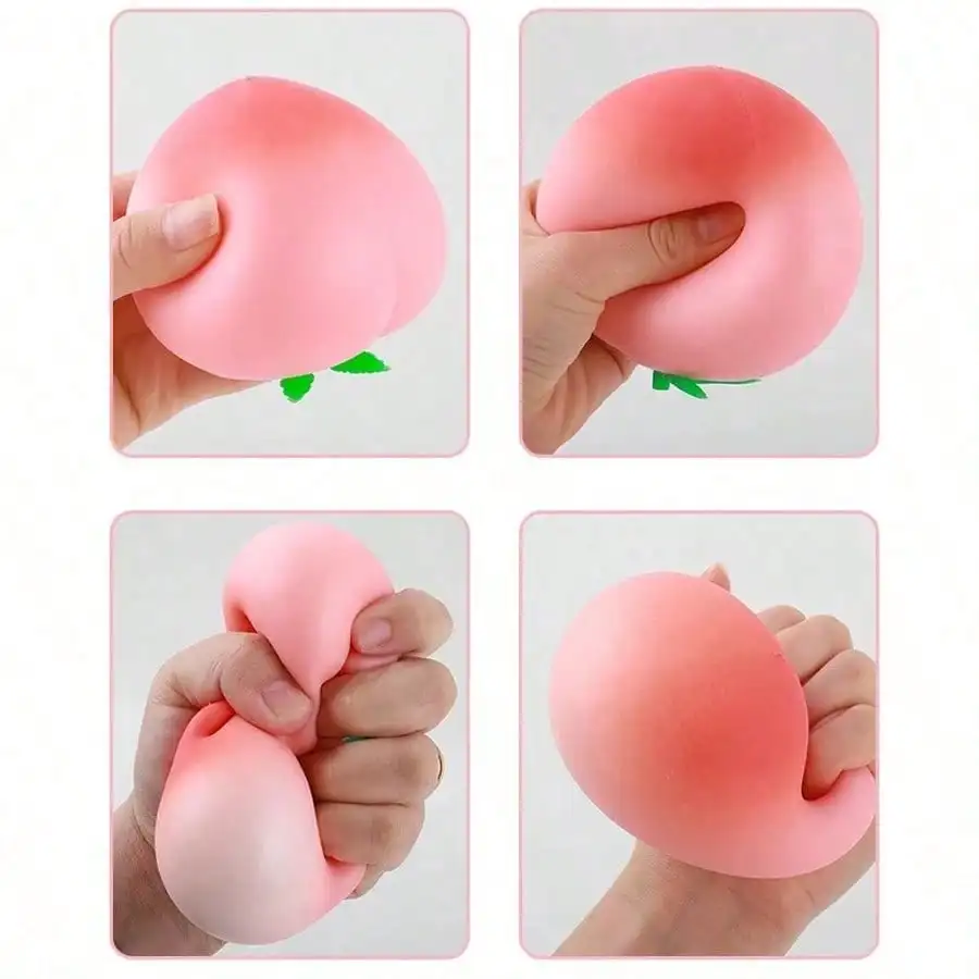 Simuliertes Pfirsich-Squishy-Spielzeug mit Farbverlauf, weiches Quetsch-Fidget-Spielzeug zur Stresslinderung, ASMR-Dekompression, Desktop-Scherzartikel – Detail 5
