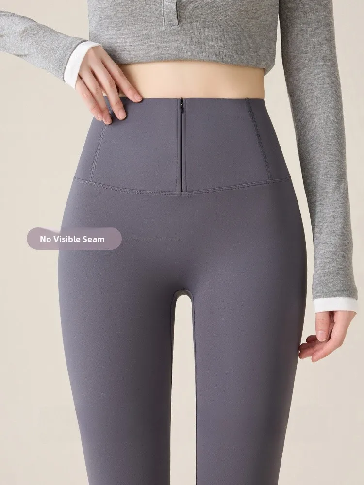 سراويل يوجا عالية الخصر للنساء لربيع وخريف جديد سراويل Sle ark Skin Boting بدون سراويل داخلية عالية الخصر للتحكم في البطن...