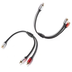 RCA 1 do 2 portów Y Rozgałęźnik Kabel RCA męski do żeńskiego przedłużacza Stereofoniczny adapter audio do telewizora Subwoofer Wzmacniacz Głośnik