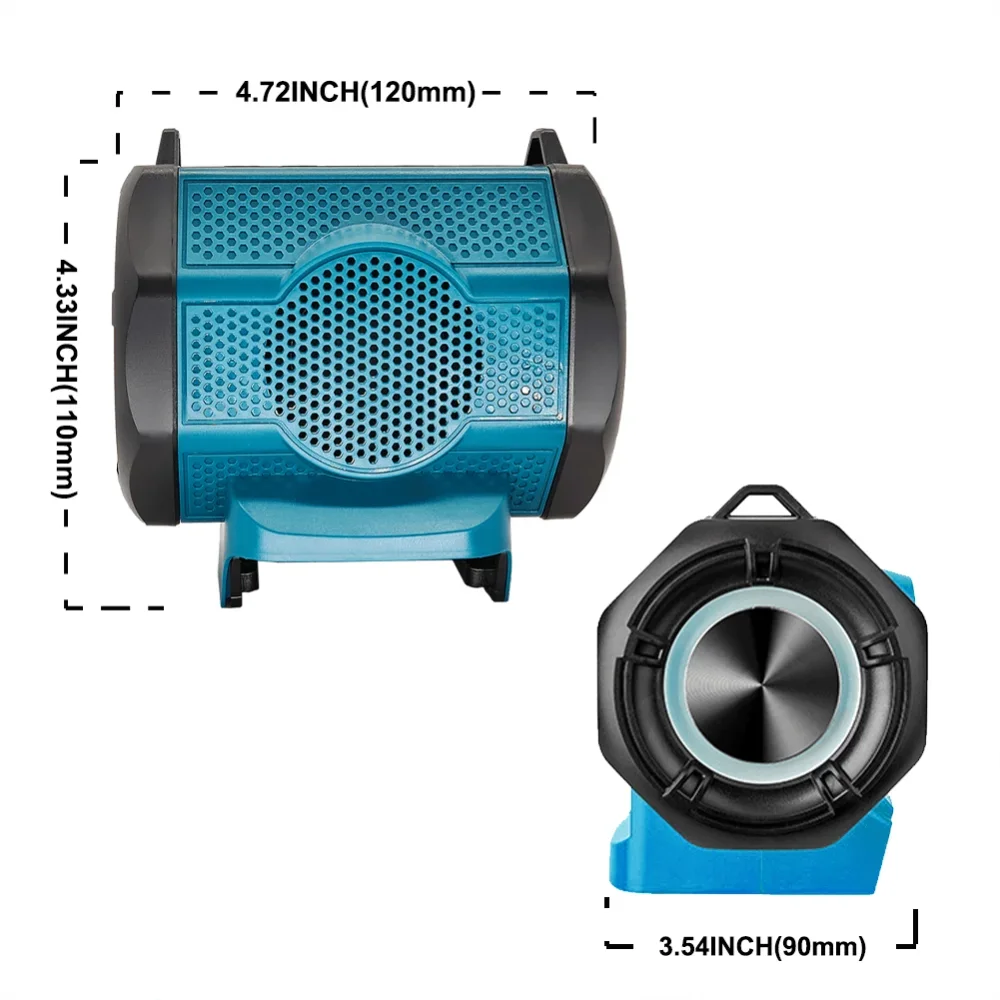 Imagem -02 - Patuopro Caixa de Alto-falante sem Fio Bluetooth Portátil sem Fio Surround Player Alto-falante Compatível Makita 18v Bateria sem Bateria