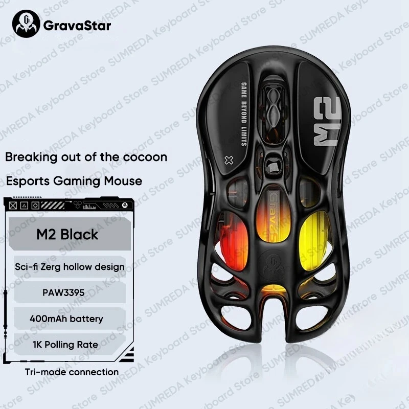 GravaStar M1 M2 Draadloze Muis Mercury K1 Toetsenbord Magnesiumlegering Hol ontwerp Bluetooth 2.4G Bedraad RGB Gaming PC Accessoires
