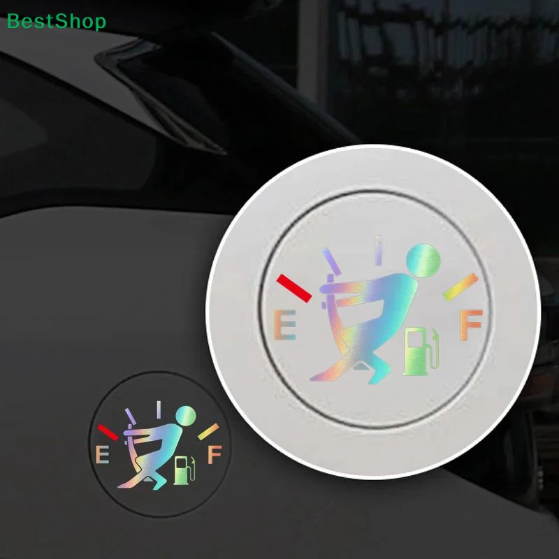 Car Fuel Tank Cap Sticker Creative Cartoon Pointer Reflective Decals Refueling Cover Exterior Decor Automobile Accessories