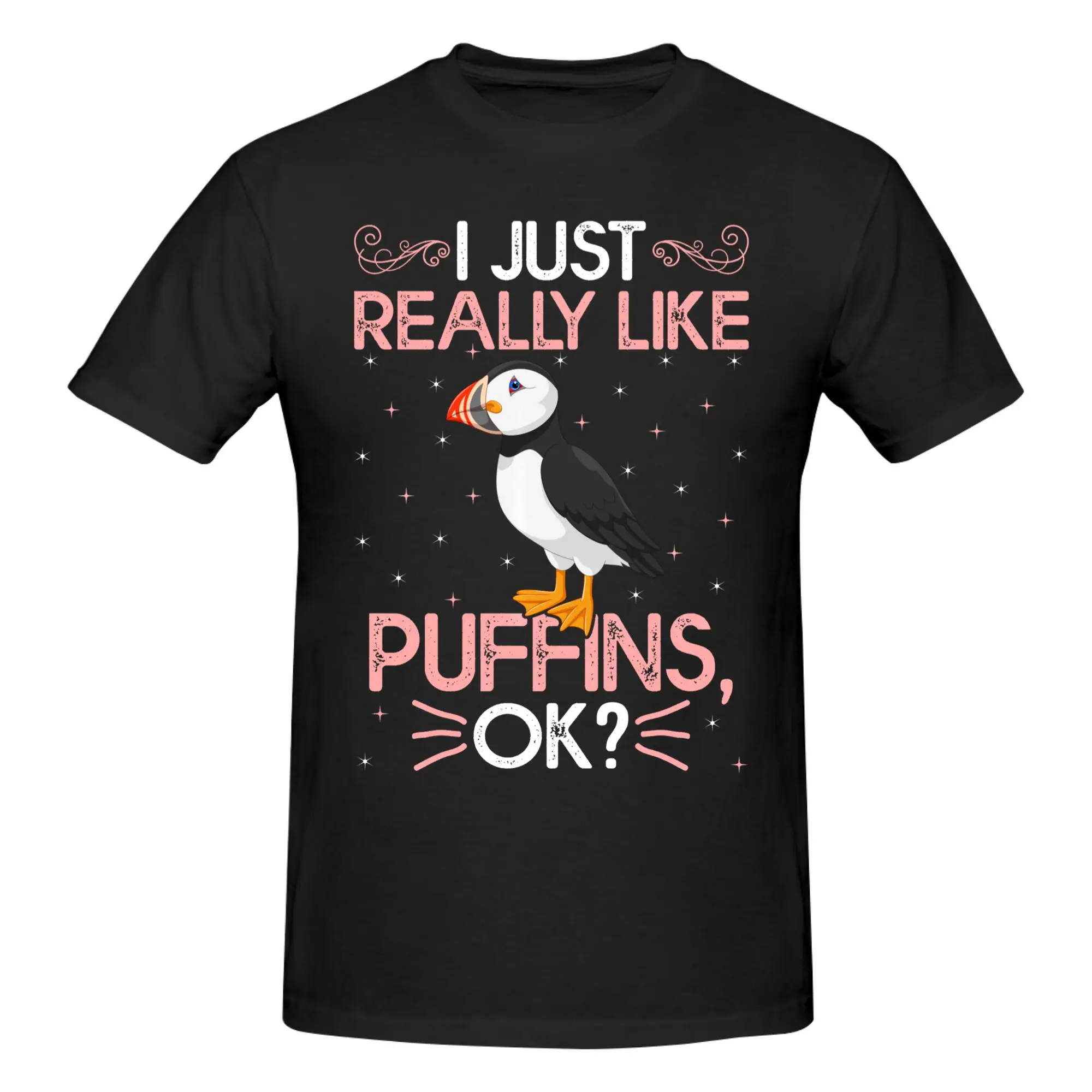 1 Piece Sea Bird Funny Graphic 100% Cotton T-Shirt I Just Really Like Puffins Tops Tees For Men