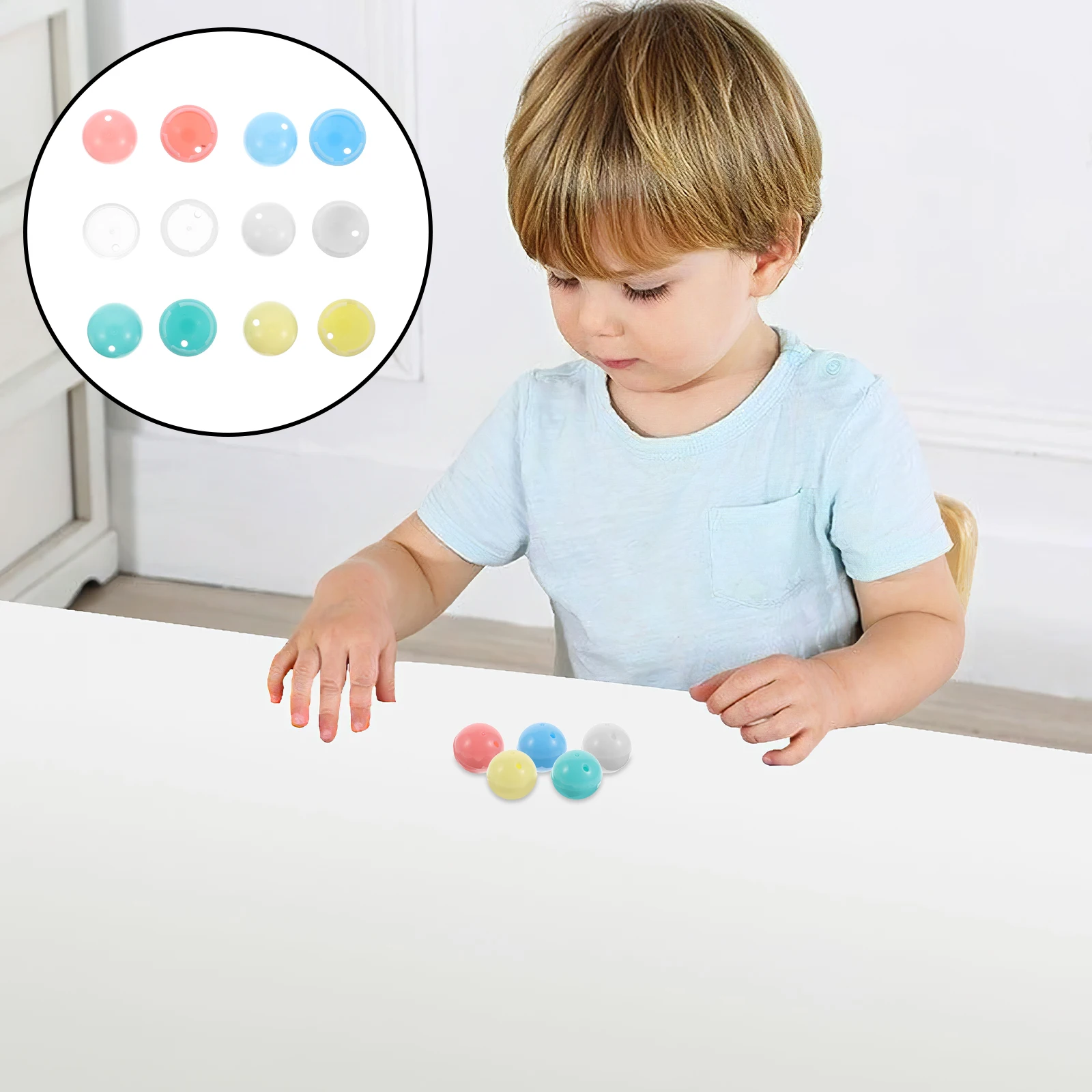 

30 pcs Mini Shells Candy Containers Claw Machine Balls Empty Round Plastic Toy Capsules Party DIY Decor