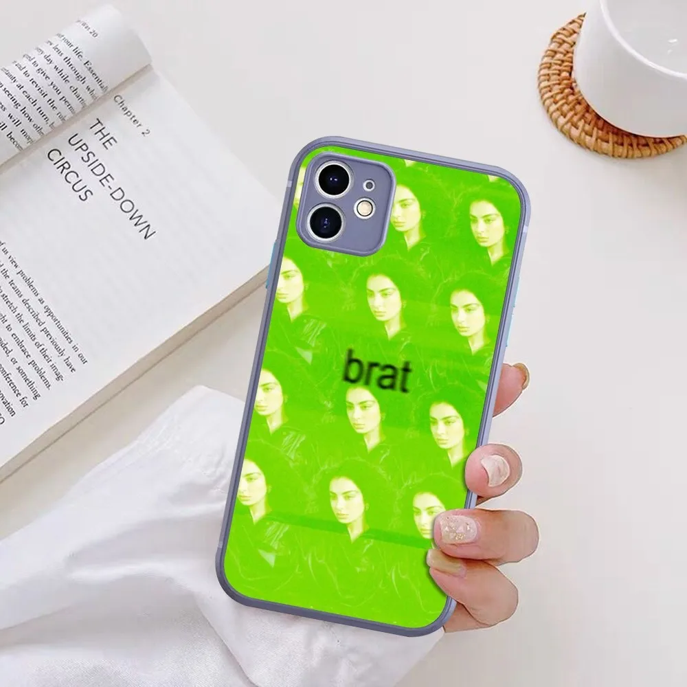 B-Brat C-Charli XCX Phone Case for iPhone 15 16 14 11 12 13 Mini Pro Max 8 7 Plus X XR XS MAX Translucent Matte Cover