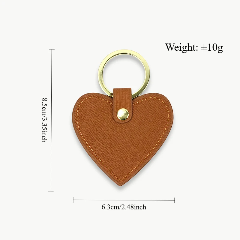 Heart-shaped Leather Keychain Custom LOGO Name Laser Engrave Text Personalized Key Chain Bag Pendant for Car Door Company Gift - view 3