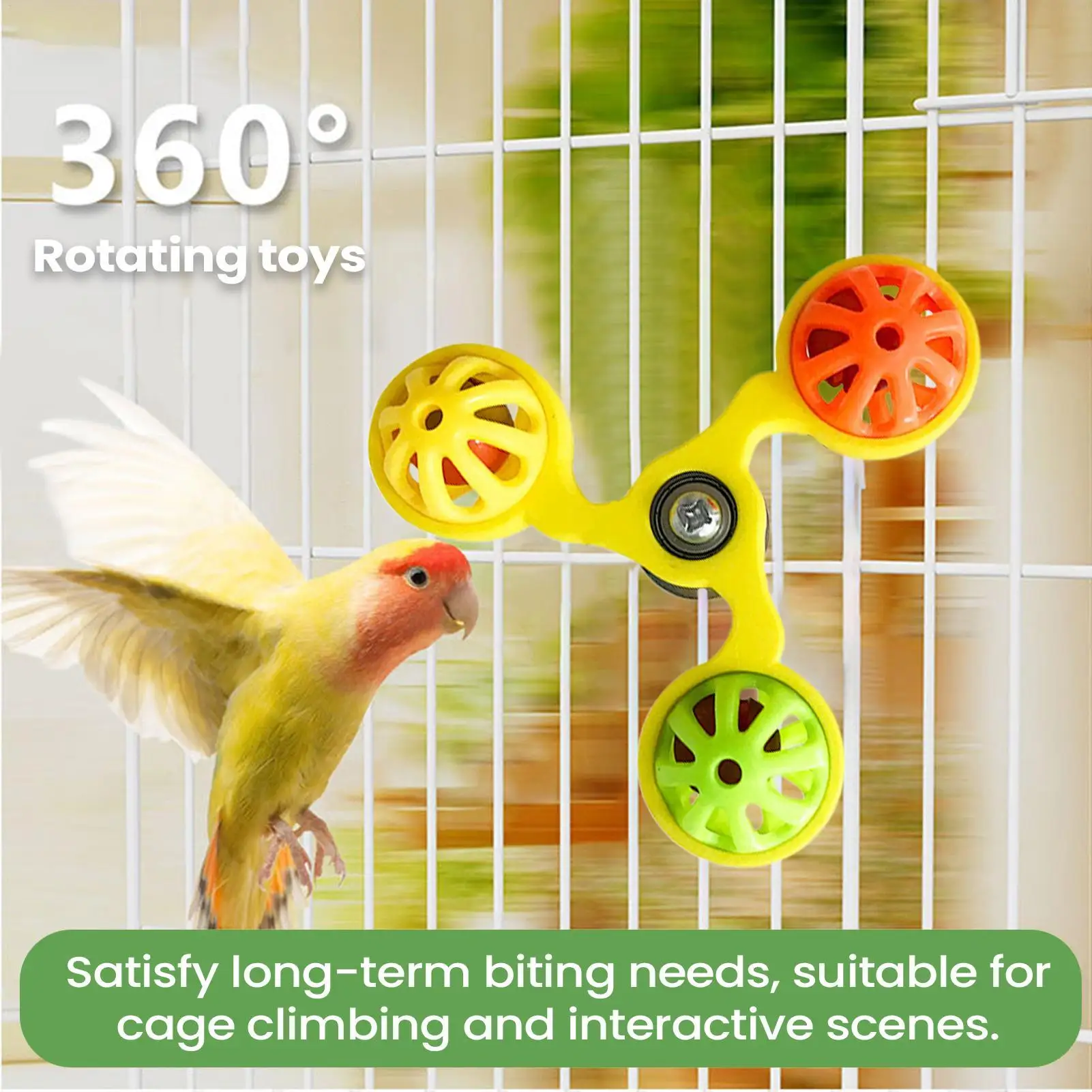 Parrot Toys Interactive Rotating Windmill Toy Bird Cage Toy For Parrots Rotating For Stimulation Entertainment Play Chewing