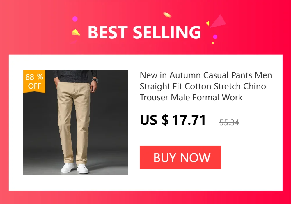 New in Spring Casual Pants Men Straight Fit Cotton Stretch Chino Trouser Male Formal Work Business Dress Khaki Fashion Regular