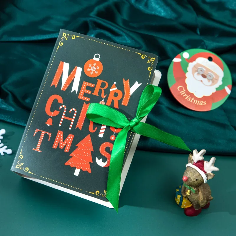 Book Shape Merry Christmas Candy Boxes for Holiday Gifts