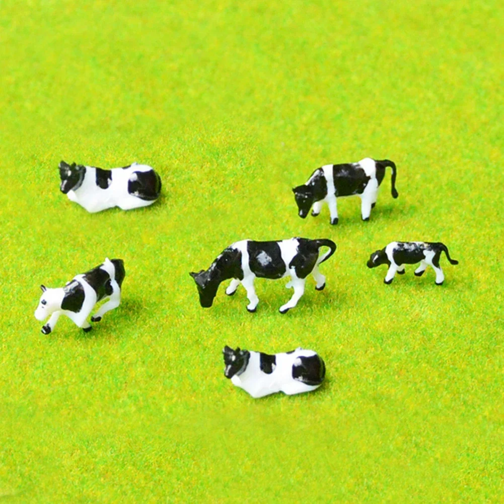 30Pcs HO Scale Painted Farm Animals Cows 8 Different Poses Model Railway 1:87 Scale Model Animals P8714 Model Building Kit