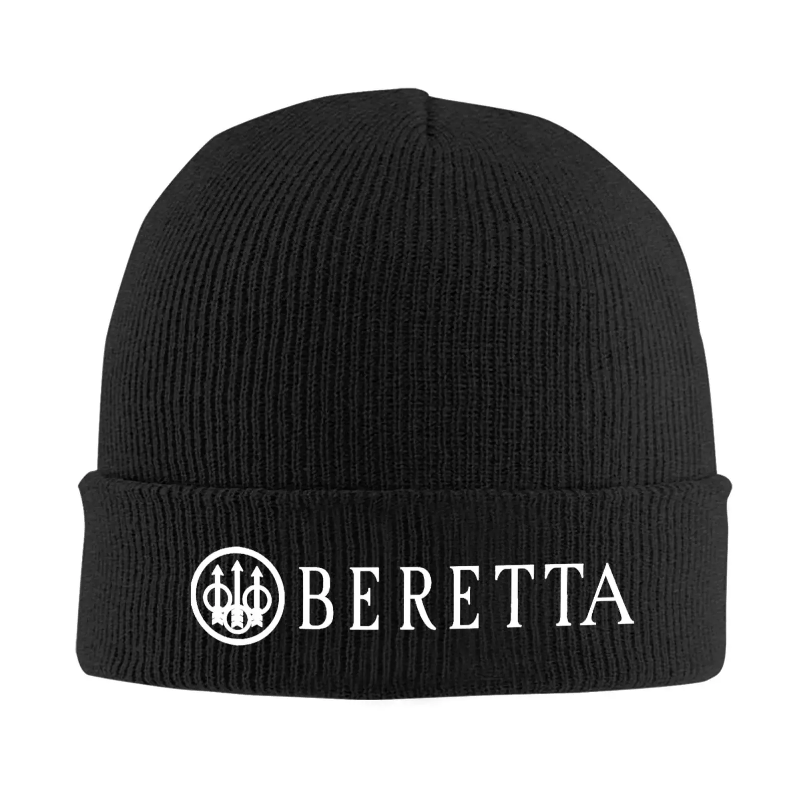 BERETTA Gorro Gorro de invierno divertido para hombres y mujeres Gorro de punto negro cálido con calavera Lavable a mano Regalo para clima frío