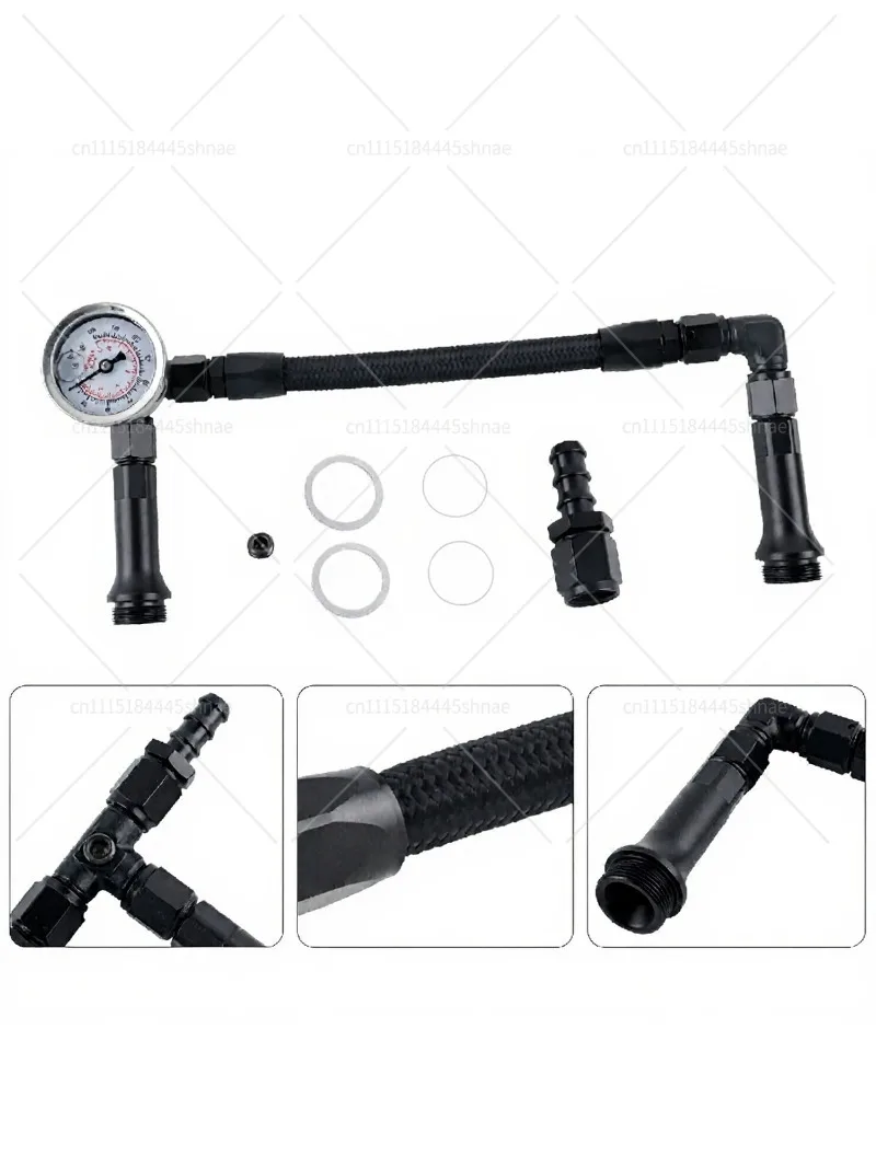 Braided AN6 Dual Feed Fuel Line Double Pump for Holley 4150 Carburetor with Vacuum Gauge