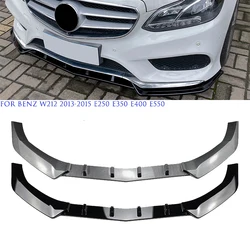 For Mercedes Benz W212 Sport Model E250 E350 E400 E550 2013 2014 2015 Car Front Bumper Spoiler Lip Lower Body Kit Splitter Cover