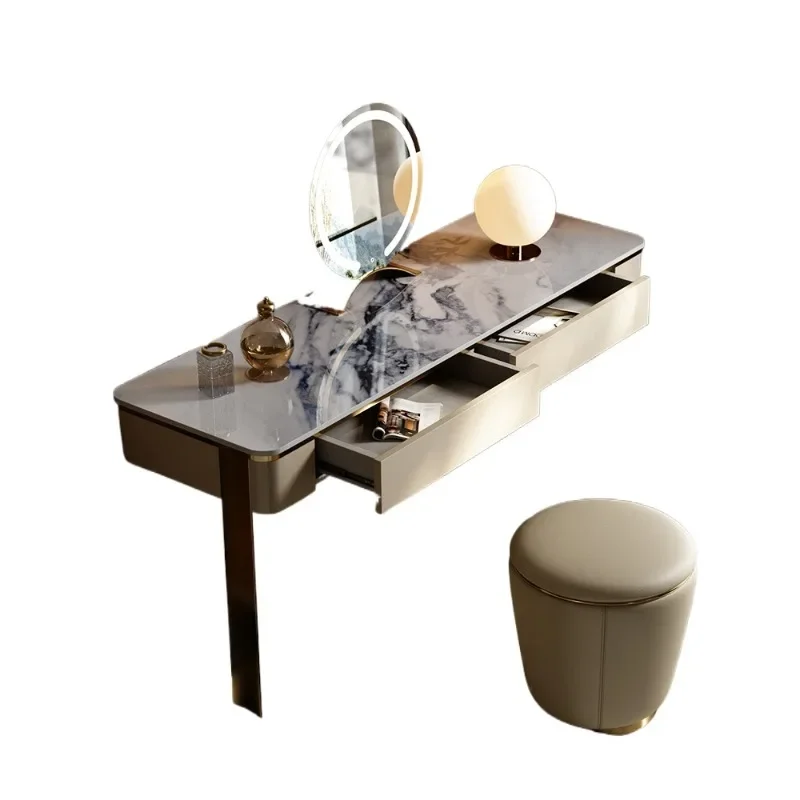 Commode simple et moderne de luxe légère, commode intégrée avec miroir pour tout le corps