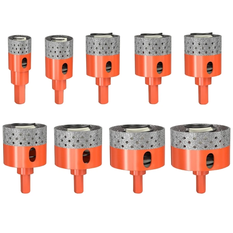 A2UD Brazed Diamonds Core Drilling Bit Hole Saw Ceramic Tile Granites Marble Hole Opener Tool 20-65mm Dry Drill Bit