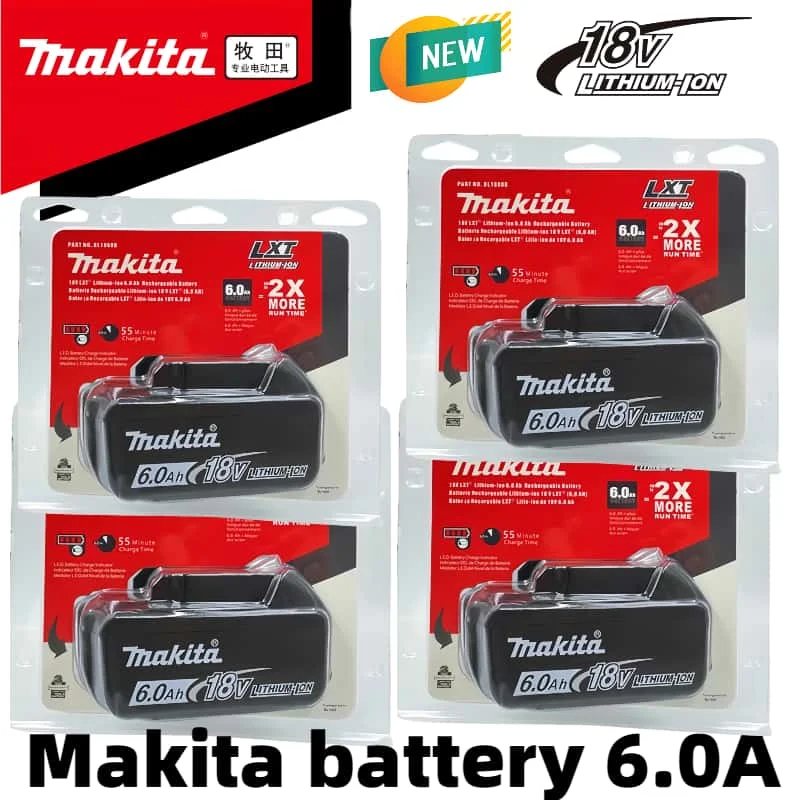 

100% New Genuinel Makita 18V 6.0Ah Battery for Makita BL1830B BL1840B BL1850B BL1840 BL1860 BL1815 Replacement Lithium Battery