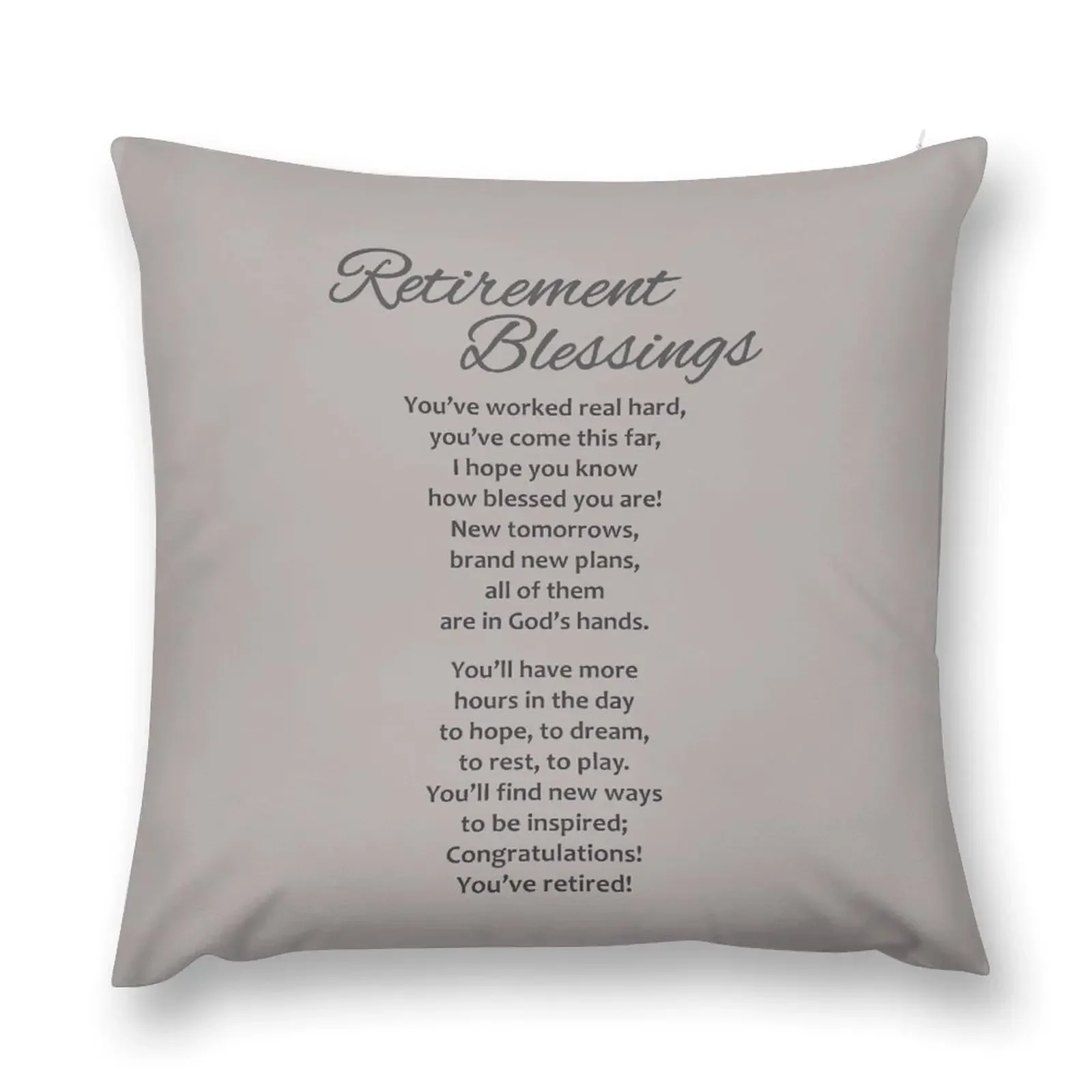 Retirement Gifts for New Retiree - Retirement Poem Gift Ideas for Retiring Women & Men - Great Retirement Party Dec Throw Pillow