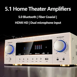 1500W High Power 5.1 Professional Sound Amplifier Household Multifunction HiFi Audio Amplifier Supports For Bluetooth/HDMI/USB