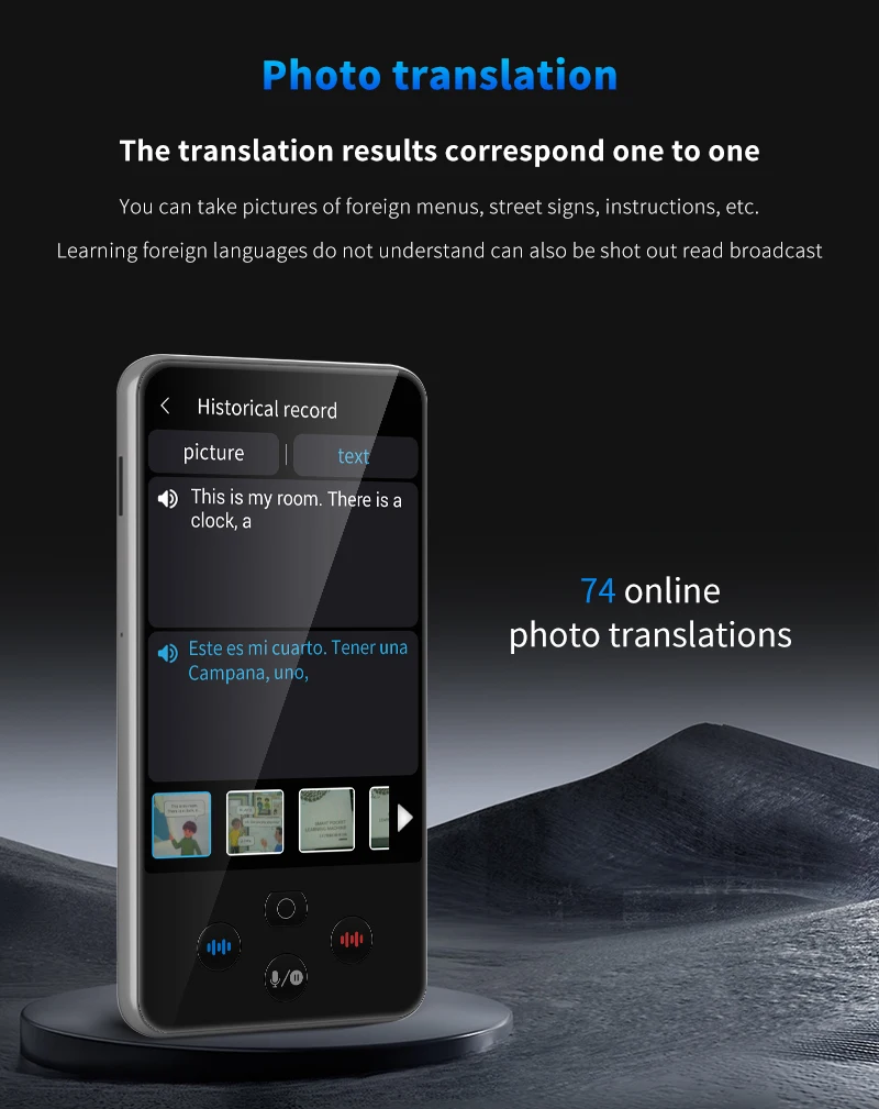S85 Pro 4‑Inch Touch‑Screen Language Translator Device,138 Languages,Voice Video Recording,Offline Translation,8GB 2000mAh