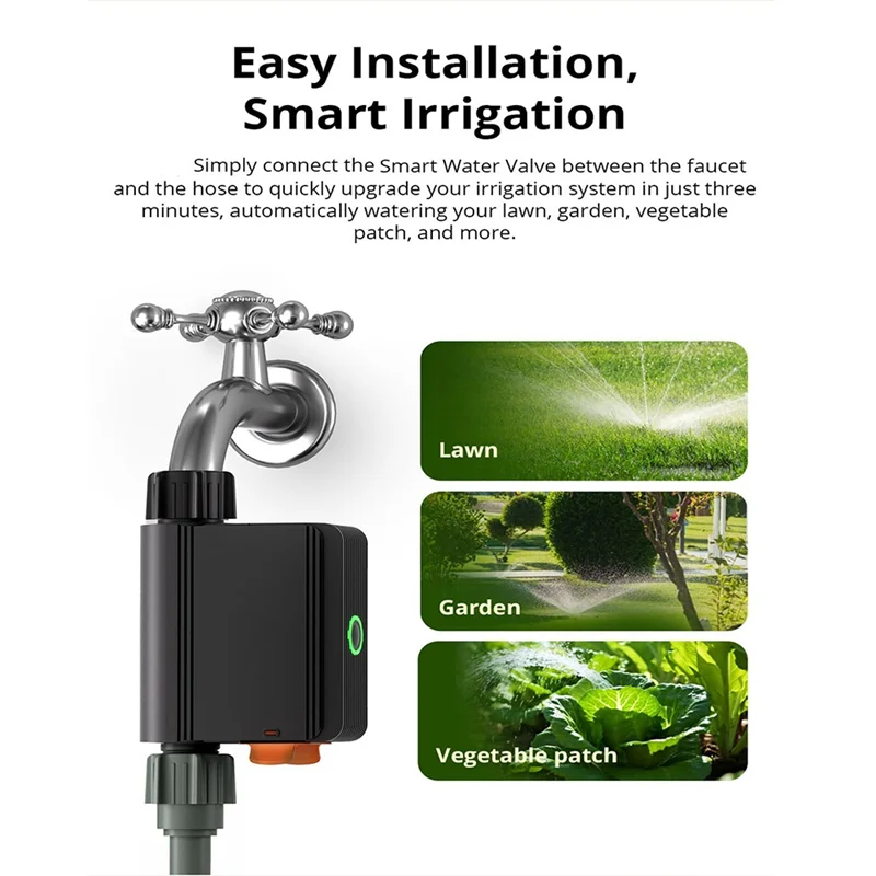 B44C Zigbee Smart Water Valve Smart Timing Irrigatieschakelaar IP55 Automatische irrigatie Gemakkelijk te installeren Afstandsbediening A