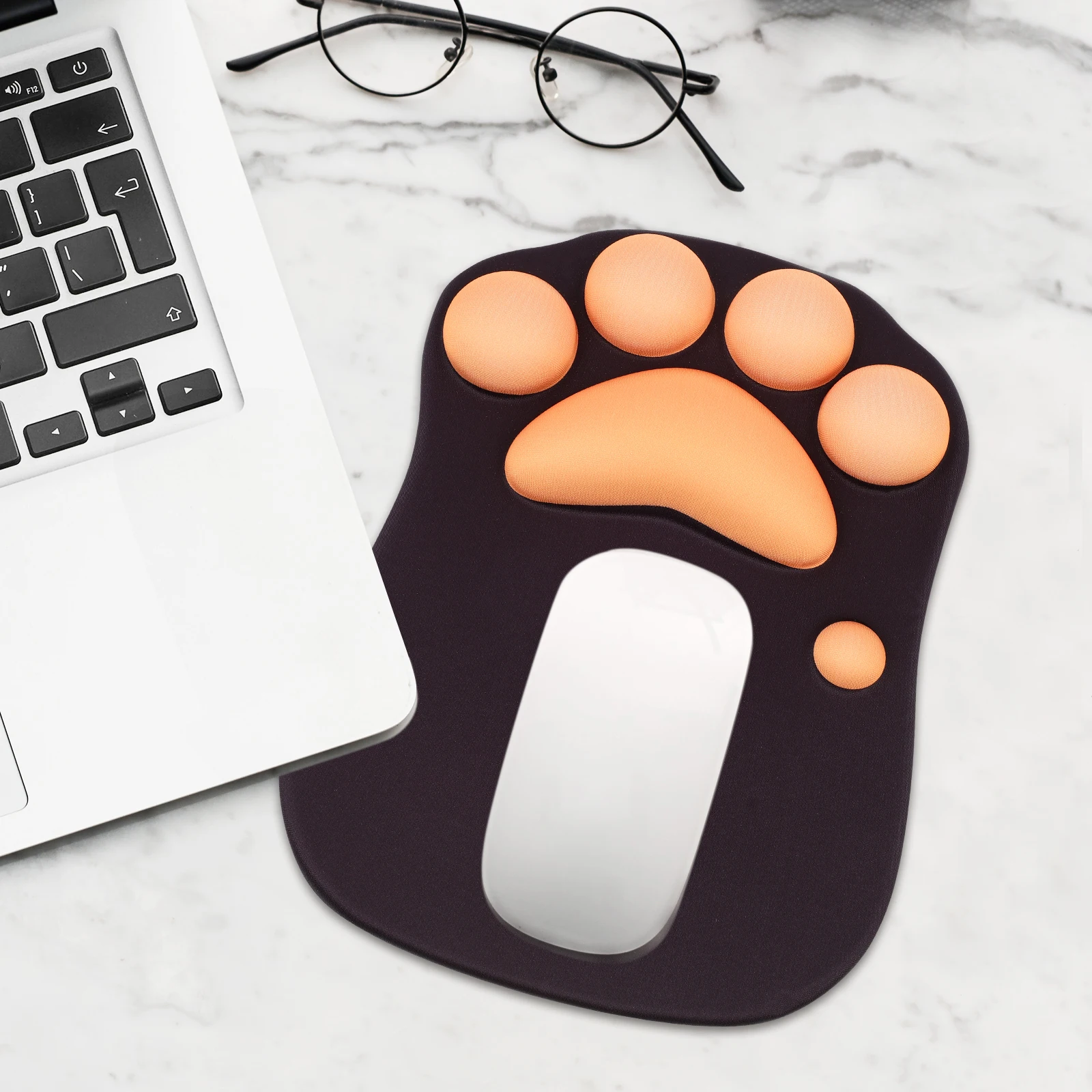 

Mouse Pad Cat Paw Design Office Desk Kawaii Sbr Home Fiber Lightweight Non Slip Wrist Support Comfortable Mouse Pad