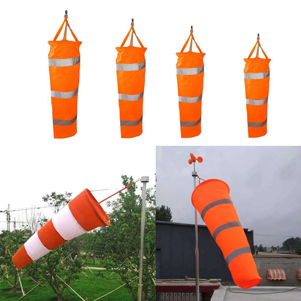 Wind Sleeve Orange Reflective Waterproof Oxford Airport Windsock Durable Outdoor Wind Socks for Environmental Sites