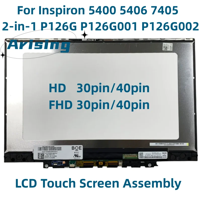 

For Dell Inspiron 5400 5406 7405 2-in-1 P126G P126G001 P126G002 LCD Touch Screen Replacement Assembly Laptop Display ZBK623