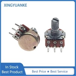 3PCS WH148 Single Potentiometer 16 Type 3-Pin C500K Audio Amplifier Adjustable Potentiometer Flower Shaft Length 15MM