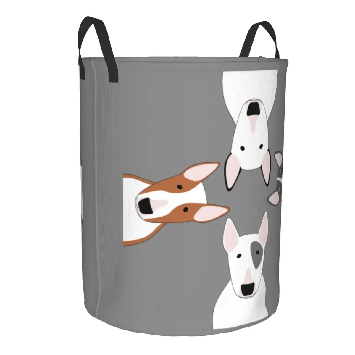 English Bull Terrier Squad Laundry Basket Foldable Dog Animal Pet Clothes Toy Hamper Storage Bin for Kids Nursery